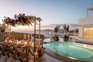 Suite, Private Pool, Sea View (Lovia) | Terrace/patio - Lovia Mykonos (Mykonos)