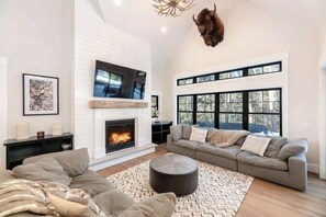 Fernseher, Kamin, Stereoanlage, Arbeitsbereiche