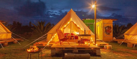 Deluxe Tent | Individually decorated, laptop workspace, bed sheets