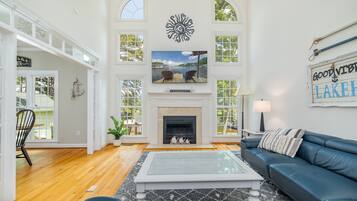 Smart TV, fireplace, foosball, offices