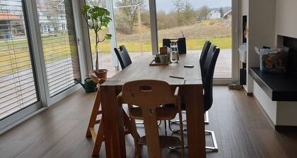 New house on the edge of the Black Forest, near the Rhine Falls, Zurich.