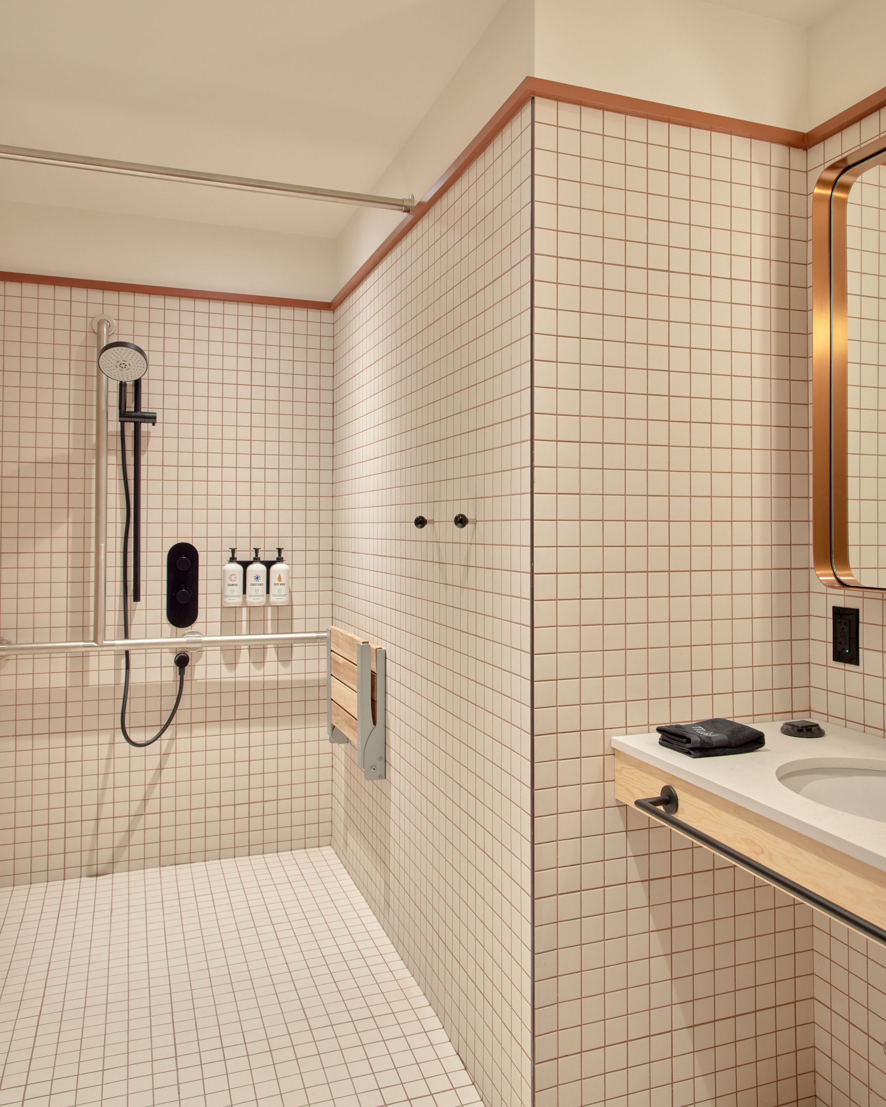 room, mobility accessible (medium) | bathroom | designer toiletries, hair dryer, bathrobes, towels