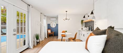 1 غرفة نوم ومكواة/لوح كي وواي فاي مجانًا وملاءات أسرّة