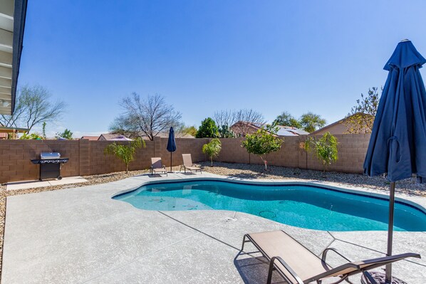 Outdoor pool, a heated pool