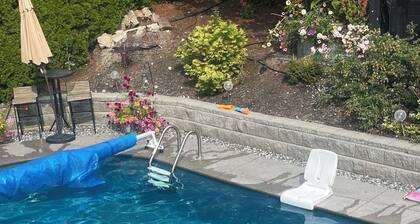 4 Bedroom's with private backyard oasis and heated pool