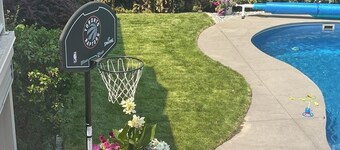 4 Bedroom's with private backyard oasis and heated pool