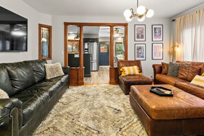 Smart TV, fireplace, video games, table football