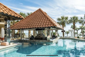 Outdoor pool, a heated pool - 2 bed,2.5 bathOCEAN Front”San Luis Private Condo.. Endless Sunsets!Family-sized! (Galveston)