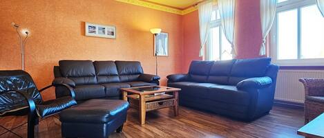 TV, DVD player, stereo