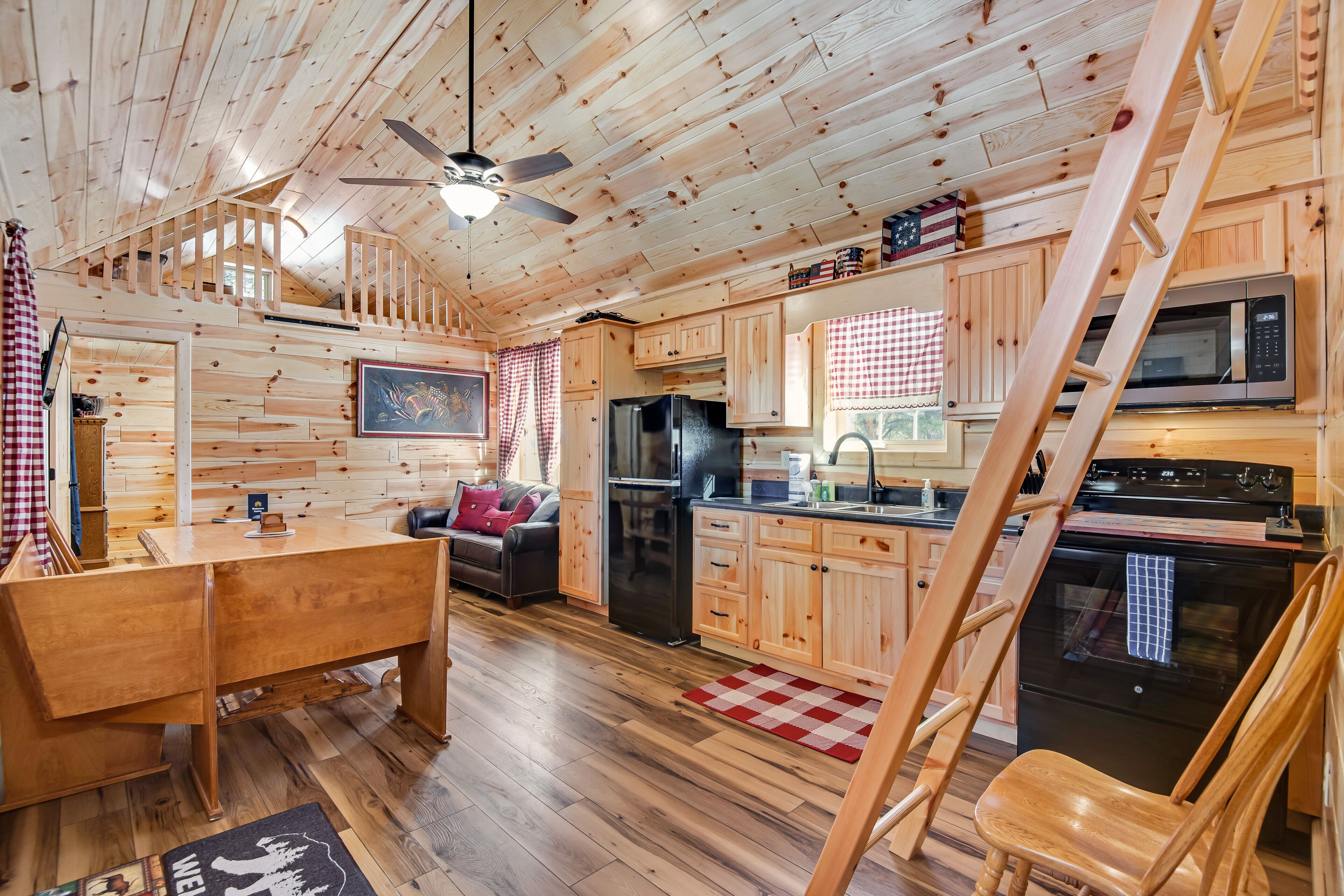 Rural Wood Cabin Surrounded by Trees with WiFi, W/D, & Gorgeous Deck
