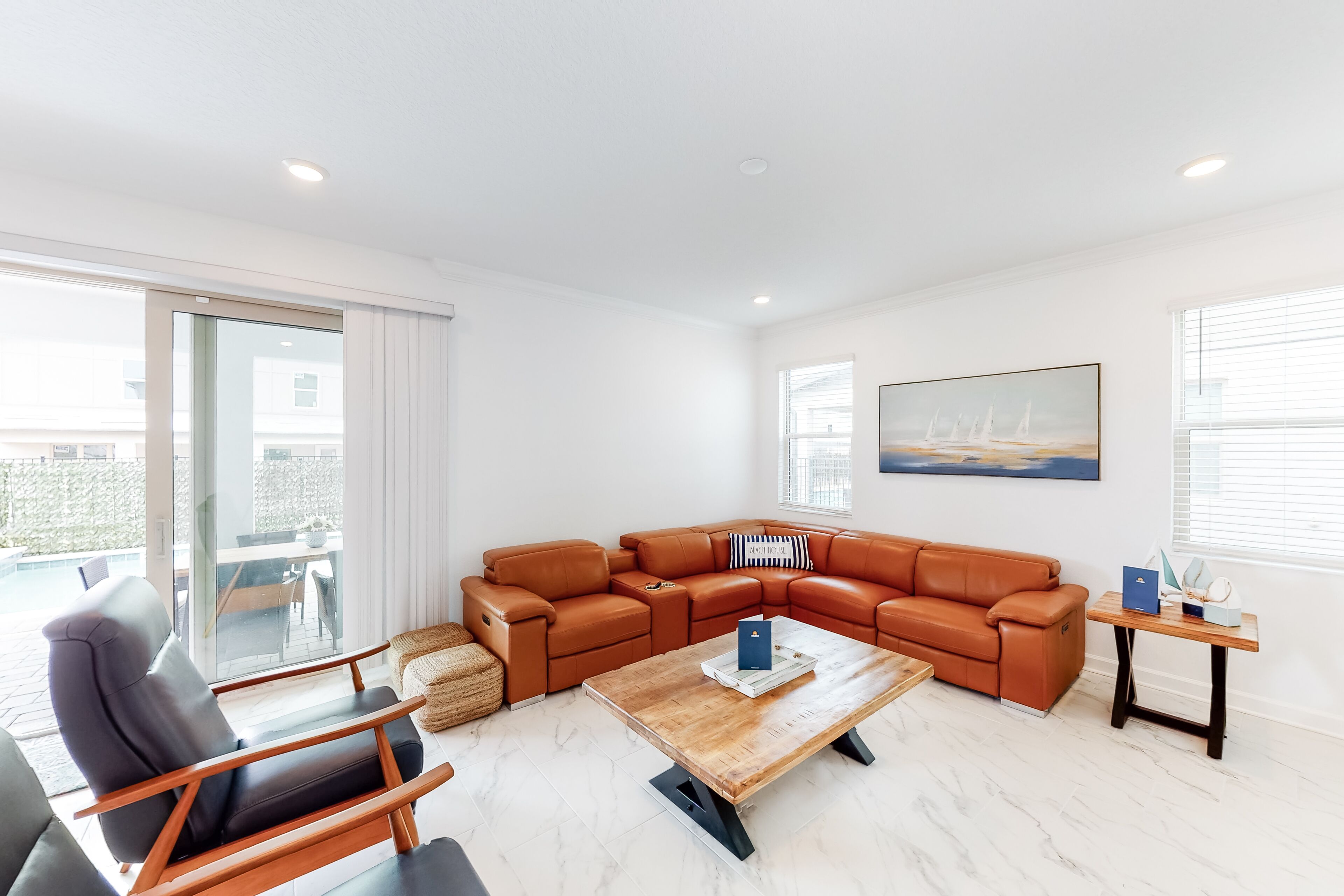 Inviting beach home with private pool, pool spa, upgraded amenities, W/D, & A/C