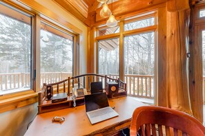 Interior - Expansive Getaway with Mountain Views, Hot Tub, Home Theater & Game Room (Carrabassett Valley)
