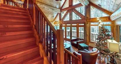 Expansive Getaway with Mountain Views, Hot Tub, Home Theater & Game Room