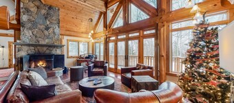 Expansive Getaway with Mountain Views, Hot Tub, Home Theater & Game Room