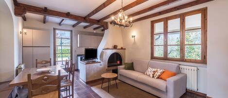 Télévision, cheminée