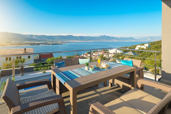 Villa, 3 Bedrooms, Private Pool, Sea View | Balcony view