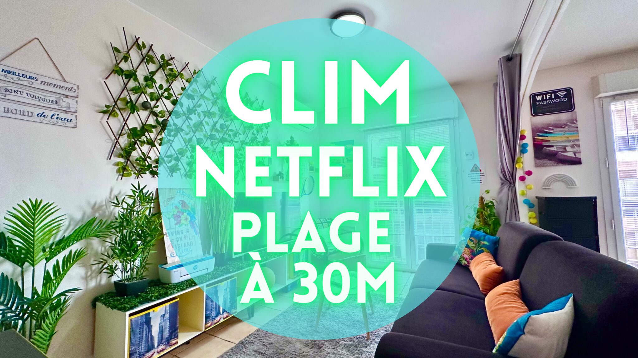 Studio 4 people - sea view - beach 20m away WiFi-Netflix-Clim