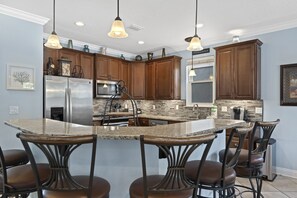 Oven, stovetop, dishwasher, coffee/tea maker