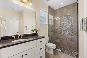 Bathtub, hair dryer, towels