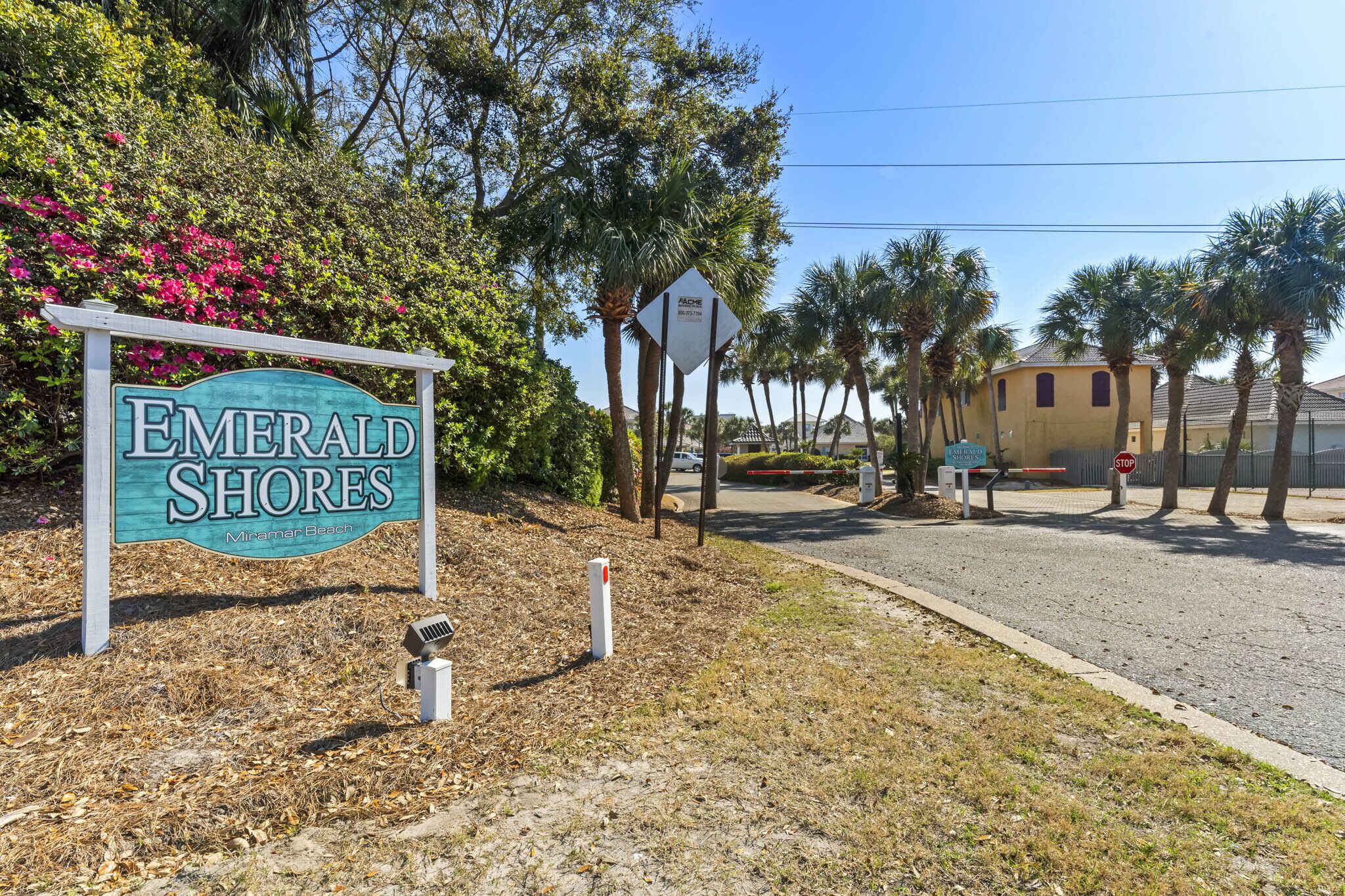 A sign for Emerald Shores in Miramar Beach.