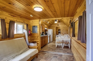Cabin, 1 Bedroom | Private kitchen | Full-size fridge, microwave, oven, stovetop