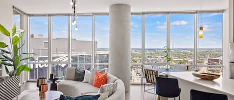 2 Bedroom Sky Deluxe Suite | Hypo-allergenic bedding, laptop workspace, soundproofing