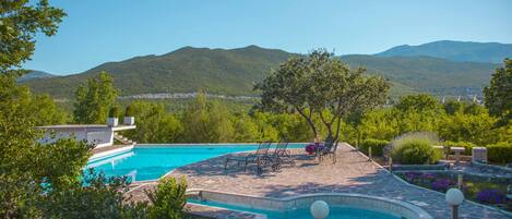 Outdoor pool, a heated pool