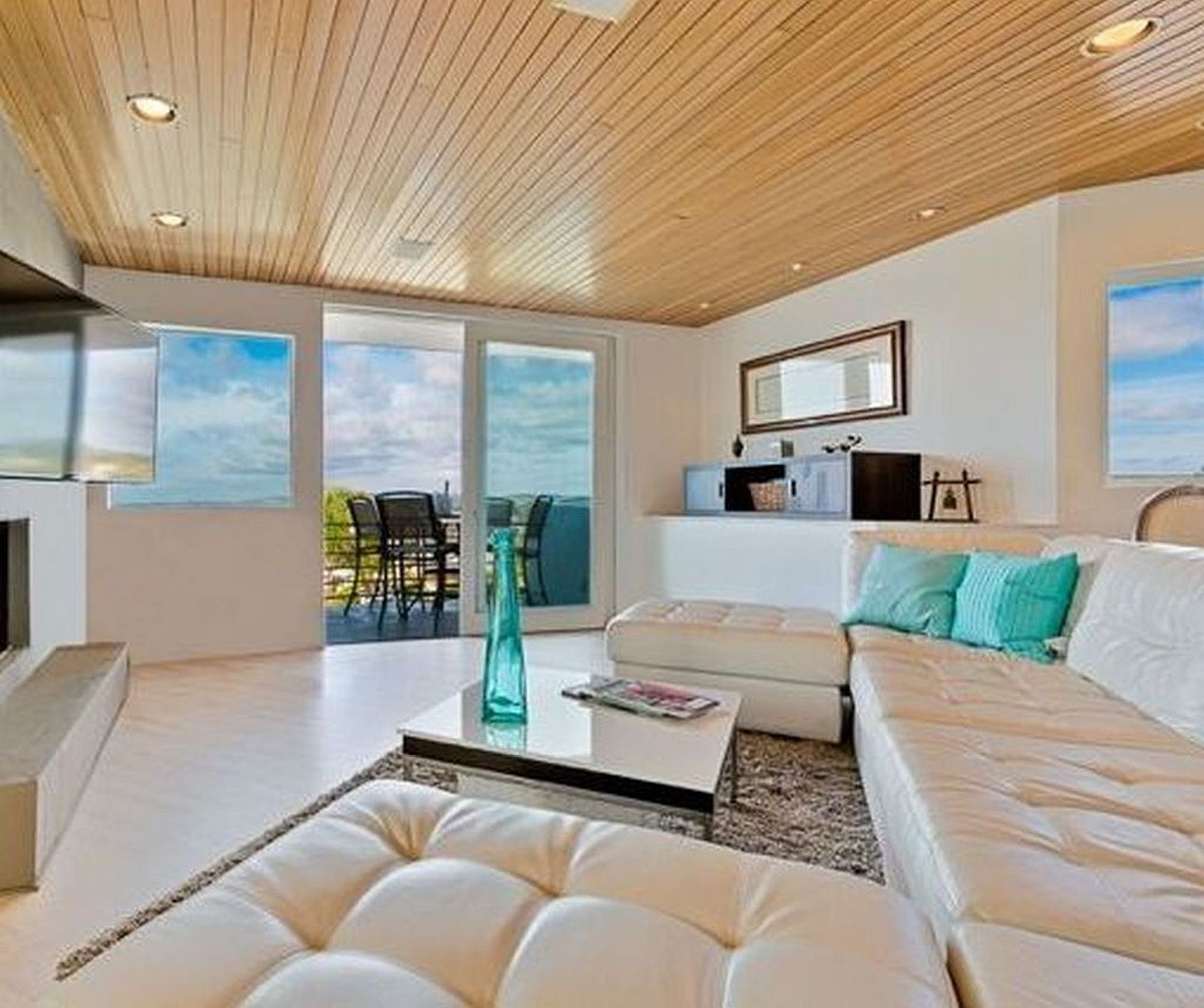 Smart TV, fireplace, video games, DVD player