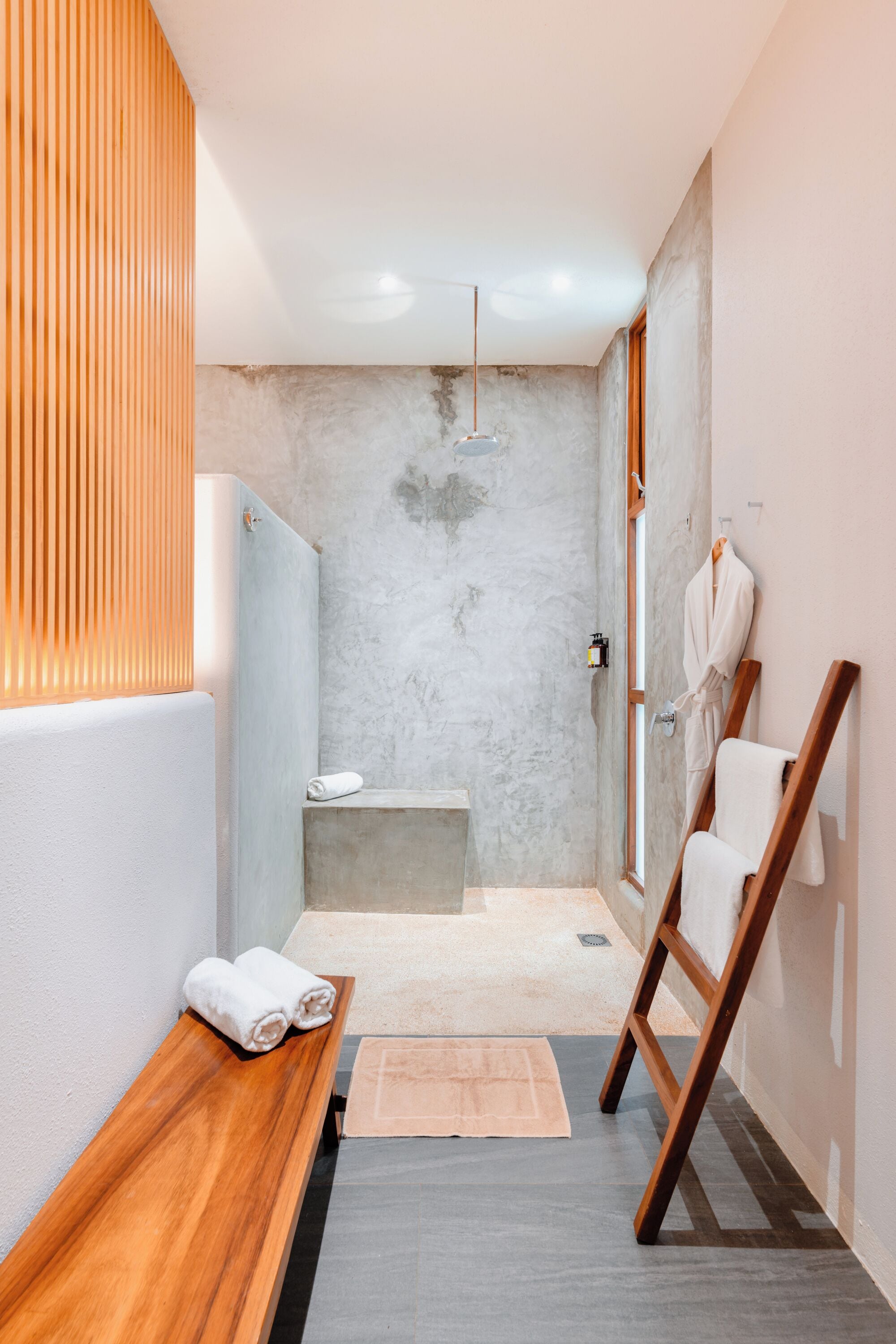 luxury double room, 2 queen beds, hot tub | bathroom | shower, rainfall showerhead, designer toiletries, hair dryer