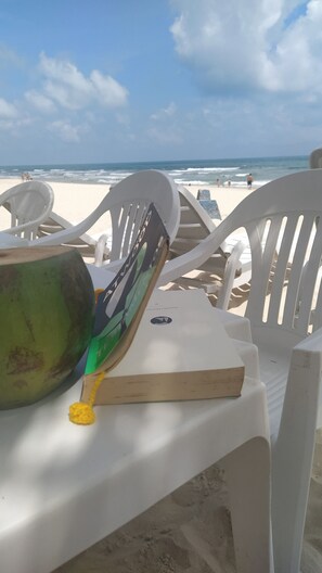 On the beach, sun-loungers - Apartment Aquaville Pé na Areia e Agua de Coco.1st Floor with Elevator (CE)