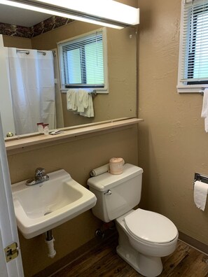 Baignoire, sèche-cheveux, serviettes fournies