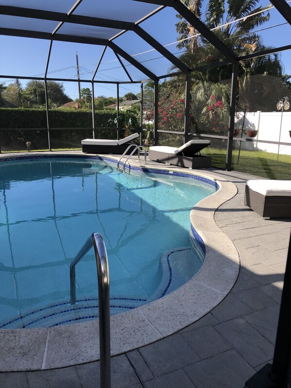 Outdoor pool, a heated pool