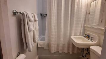 Asciugacapelli, asciugamani, sapone, shampoo