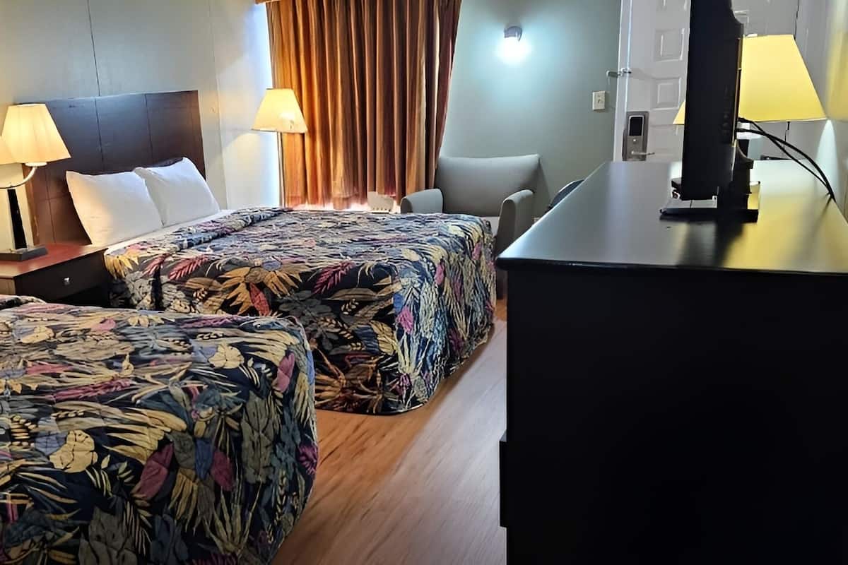 Standard Room, 2 Queen Beds, Non Smoking | Iron/ironing board, free WiFi, bed sheets