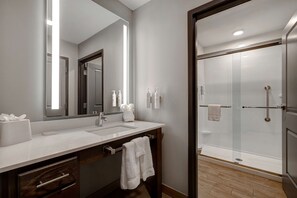 Studio Suite, 1 King Bed | Bathroom shower - Homewood Suites by Hilton Oak Creek Milwaukee (Oak Creek)