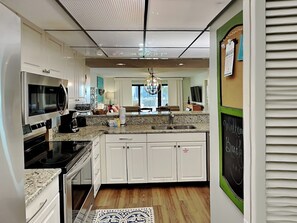 Condo (Villa 3207 - No Pets) | Private kitchen | Fridge, microwave, oven, stovetop - Edgewater Beach & Golf Resort IV by Resort Collection (Panama City Beach)