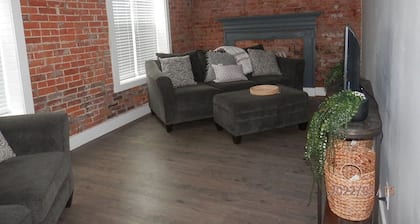 Totally renovated Tell City IN apartment with huge deck above a wine room