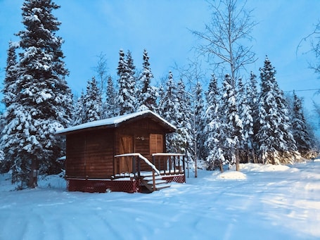 外観. Off grid, totally private Alaskan Clear Creek dry cabin!