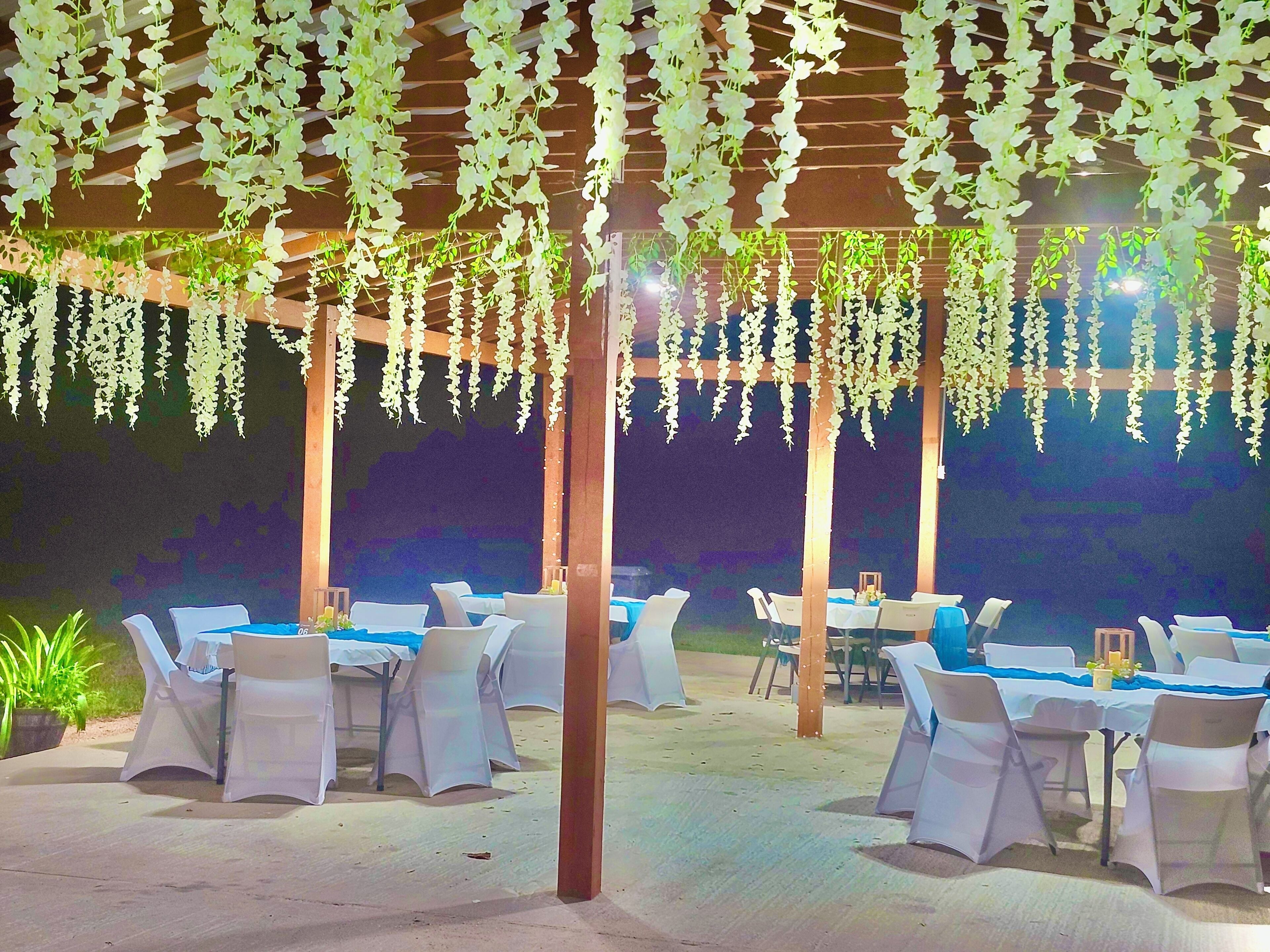 Outdoor banquet area