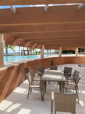 Terrace/patio - Beautiful private apartment with sea view 15 minutes from the airport (Puerto Morelos)