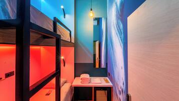 Polynesian Cabin Twin, shared bathrooms | Capsule