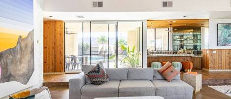 Smart TV, fireplace, video games, books