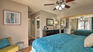 2 bedrooms, iron/ironing board, internet, bed sheets