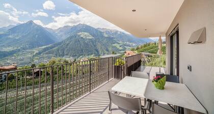 Appartement "Panoramawohnung Bergerweg", avec vue montagnes, Wi-Fi et terrasse.