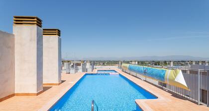 Apartment 'Luz De Almoradí' with Mountain View, Shared Pool and Air Conditioning