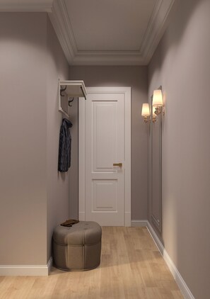 Quarto casal standard | Roupas de cama premium, cofres nos quartos, cortinas blackout