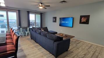 Smart TV, DVD player, books