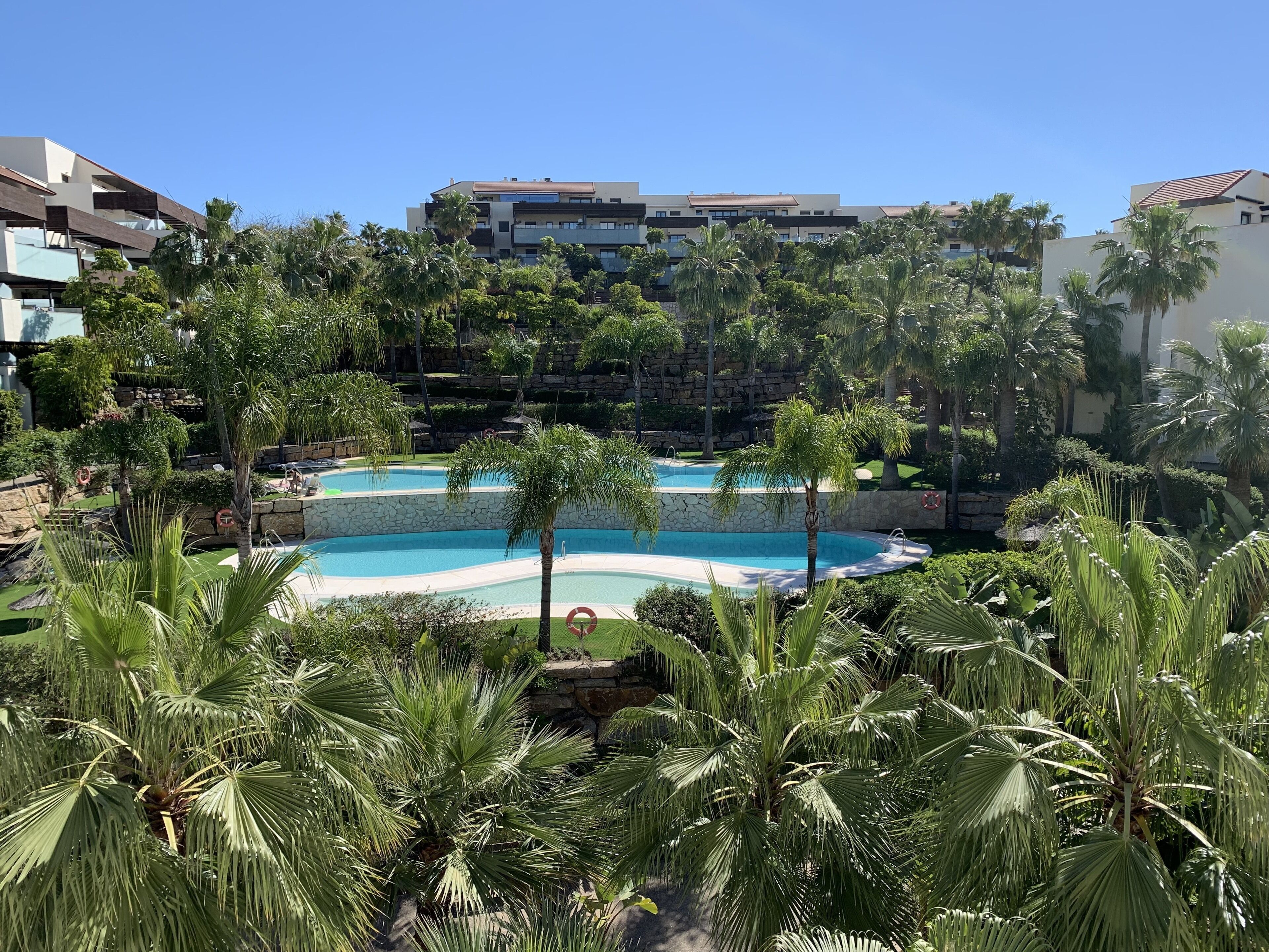 Outdoor pool, pool loungers