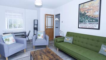 Smart TV, foosball, table tennis, books