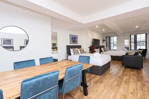 Deluxe Apartment | Living area | 80-inch Smart TV with digital channels, TV, Netflix - Wood Street Apartments (Liverpool)